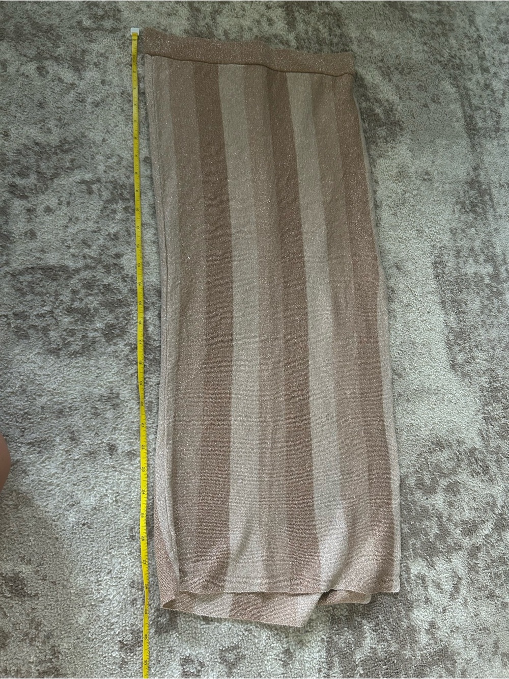 Forever 21 Metallic Striped Maxi Skirt in Beige and Taupe